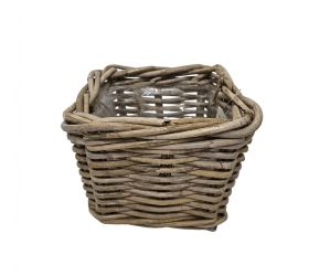 Kôš kubu ratan sivý 21x21x18cm