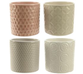 Kvetináč obal kamenina textur ass4 v13x13cm