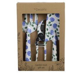 Sada záhrad náradia z ocele s potlačou hortenzií 8/2,5/28cm