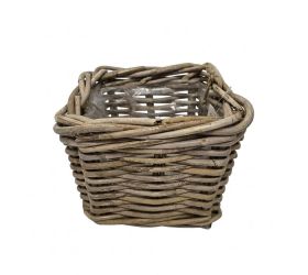 Kôš kubu ratan sivý 27x27x25cm