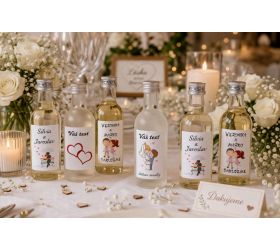 Svadobné mini fľaštičky pre hostí