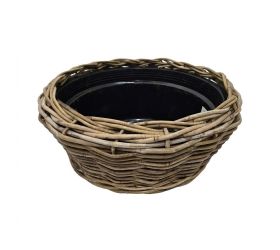 486fl/s kôš kubu ratan/plas. vklad guľa sivý pr.38/19cm