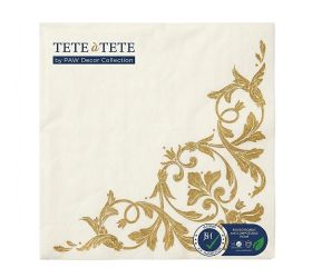 Tl124609 servítky 33x33 cm/20ks/3vrst motif gold