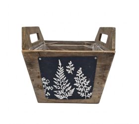 515fl/s debnička uši drevo listy l 21x21x15cm hnedá+modrá