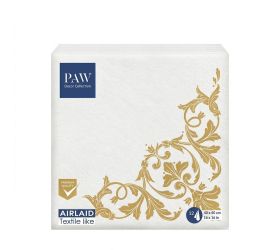 Aand124290 servítky  40x40cm/12ks airlaid motif gold-white