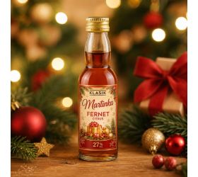 Vianočná mini fľaštička alkoholu 
