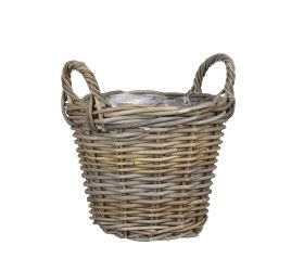 Košík prútie s ušami sivý v23/pr.30cm