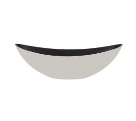 Loďka plast 55x18x14,5cm sivá