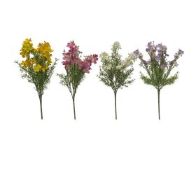 Kytica drobné kvietky, zeleň mix/4f 42cm