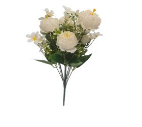 Kytica pivonka krémová, drobné kvety,zeleň 37cm