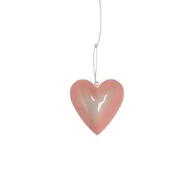 Záves srdce ružovo-biele plech 8*1*8cm