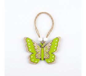 Záves motýľ zel/nat drevo s/2 8,5*6,2cm
