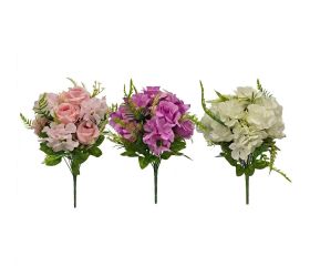 Kytica ruža, hydrangea mix/3f 40cm