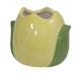Obal tulipán keramika 10x7x9cm žltý