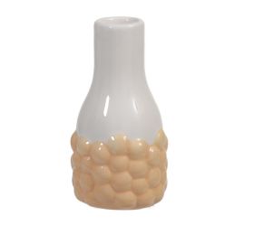Váza bublinky keramika 6x11,5cm bielooranžová