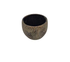 Cementový obal na kvetináč, zlato-zelený, 15,5 × 15,5 × 12 cm