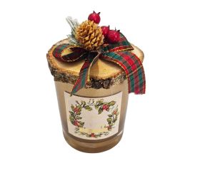 Vonná sviečka v skle „Tichá noc“, zlatá, 500 g, 8 × 9,5 cm