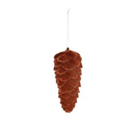 Záves šiška zamat plast 6 × 12 cm oranžová