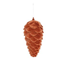 Záves šiška zamat plast 19 cm oranžová