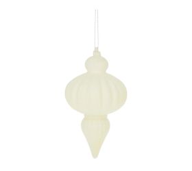 Záves ornament zamat plast 15 cm krém