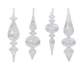 Ornament sklo transp.5,5x22cm 4ass