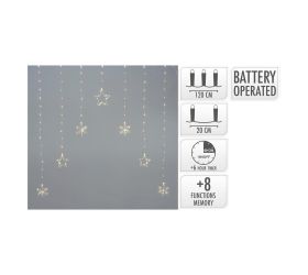 Led hviezdičky záves micro /bat/časovač/8funk
