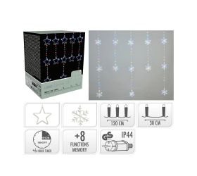Led hviezd/vločky záves/časovač/8funk