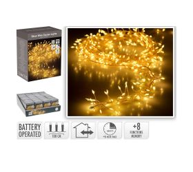 Led100 silver drôt ww/bat/iner,out/8funk/časovač/