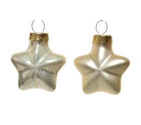 Hviezda s/12 sklo matný mix perla0,2x4,5x0,4cm