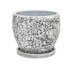 J100 kvetináč + miska okrúhly cylinder bie./šedá 30xh25cm s super cena