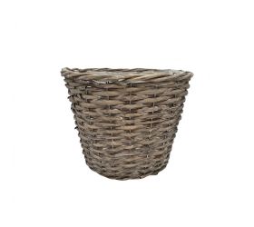 Obal prútie okrúhly sivý 26*20cm