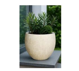 Kv-65 obal umelý kameň misa lotus béžová 53x53x45cm