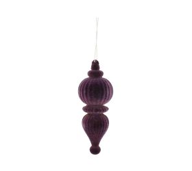 Záves ornament zamat plast 11 cm fialová