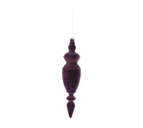 Záves ornament zamat plast 15 cm fialová