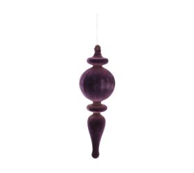 Záves ornament zamat plast 21cm fialová