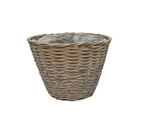 Obal prútie okrúhly sivý 36x28cm