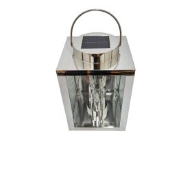 Lampáš solar+ sviečka strieb. deň/noc 28cm