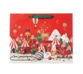 Agb2019706 taška darč. v26,5x33,5+13cm winter wonderland christmas horizontal