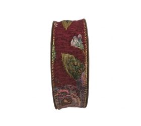 Stuha vianočná gobelín 4 cm, 10 m červená