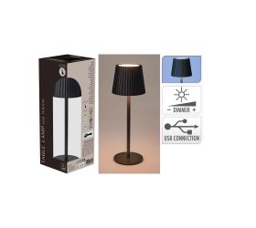 LED stolná lampa teplá biela USB 90 × 90 × 275 mm čierna
