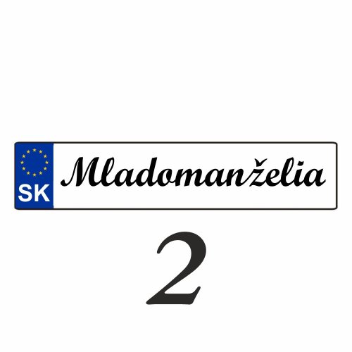 Svadobná ŠPZ Mladomanželia – SPZ 2