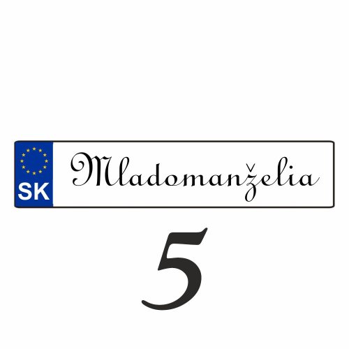 Svadobná ŠPZ Mladomanželia – SPZ 5