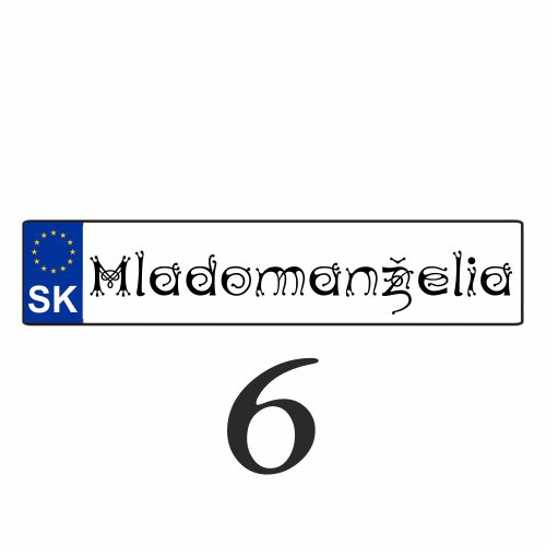 Svadobná ŠPZ Mladomanželia – SPZ 6