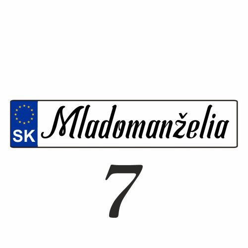 Svadobná ŠPZ Mladomanželia – SPZ 7