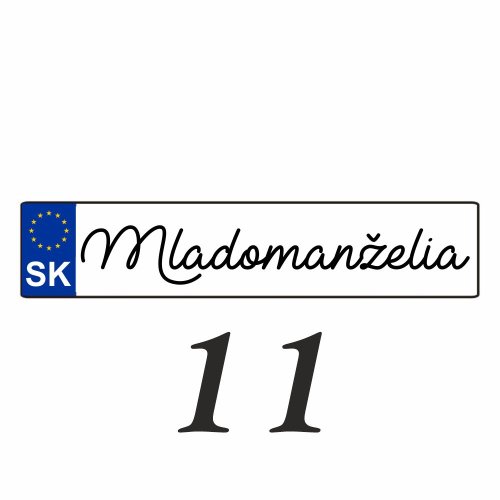 Svadobná ŠPZ Mladomanželia – SPZ 11