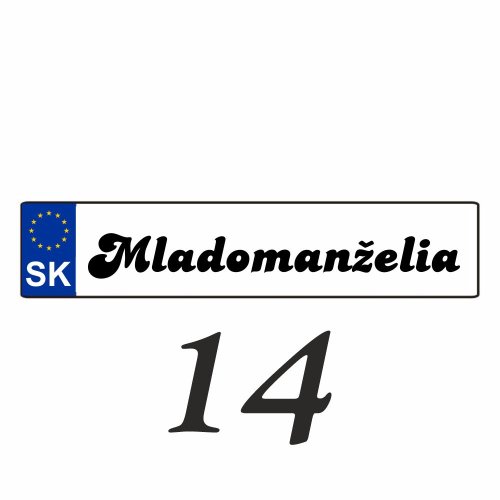 Svadobná ŠPZ Mladomanželia – SPZ 14