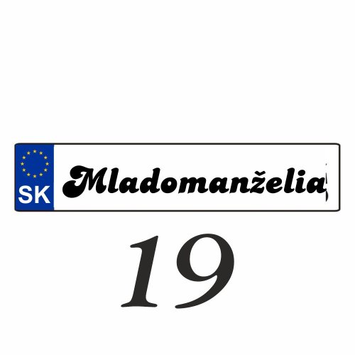 Svadobná ŠPZ Mladomanželia – SPZ 19