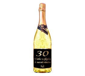 Šumivé víno so zlatom k 30. narodeninám - Zlatá metalická etiketa – 750 ml