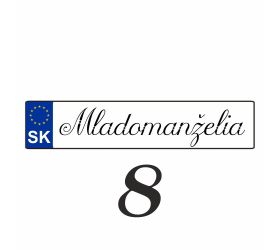 Svadobná ŠPZ Mladomanželia - SPZ 8